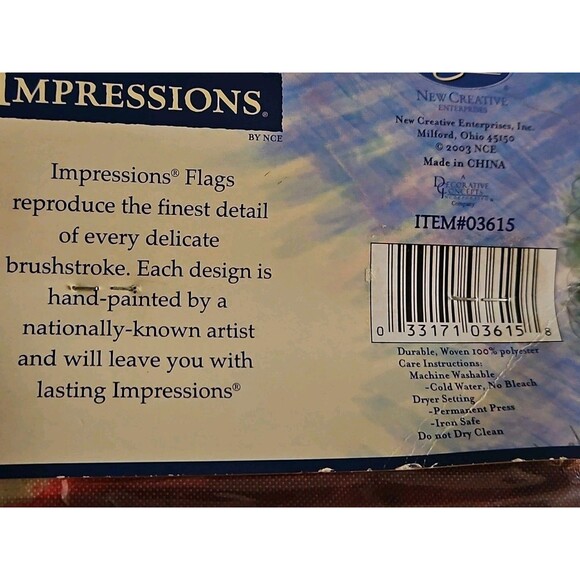 Impressions Hand Painted Flag 28"x40 MERRY CHRISTMAS SANTA Jan Shade Beach VTG - Picture 4 of 5